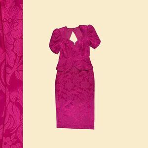 80s/90s Scott McClintock pink dress, size 10 vintage floral formal maxi dress